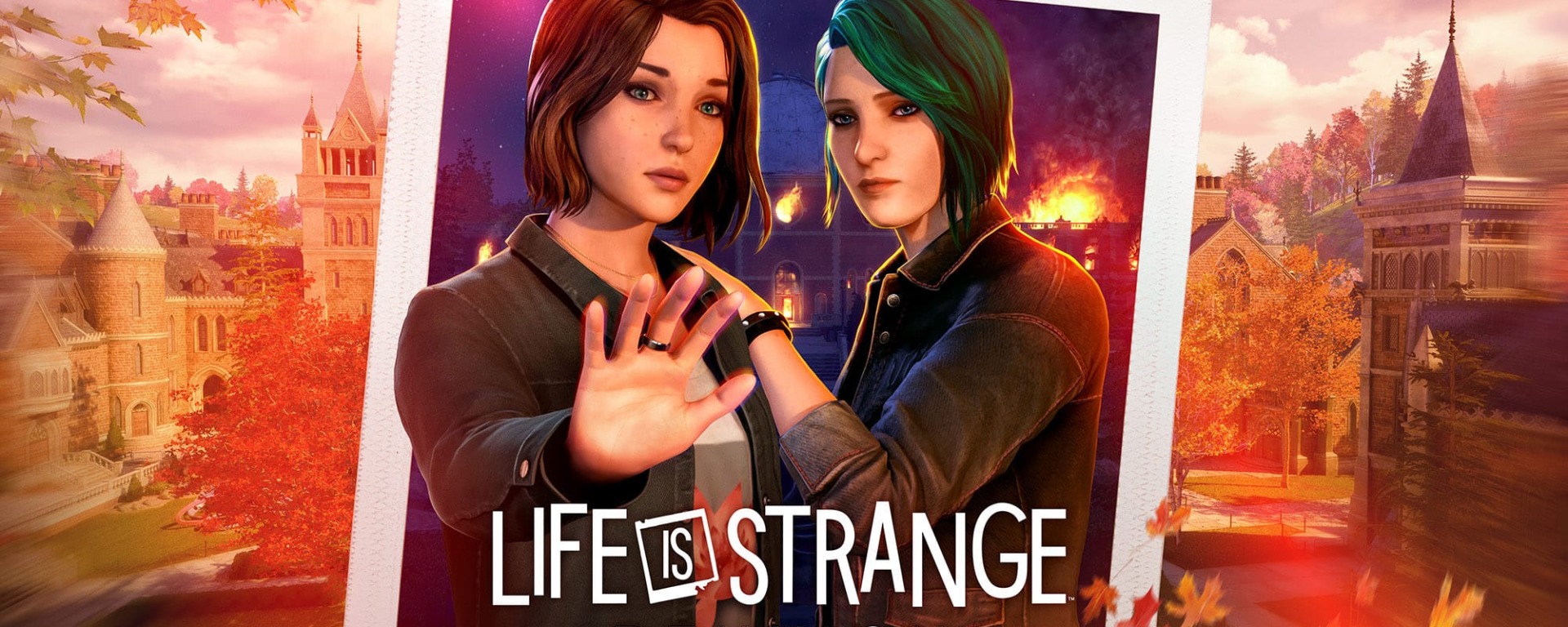 Visuel de Life is strange: Reunion avec Max et Chloé au centre d'une illustration de type photo Polaroid