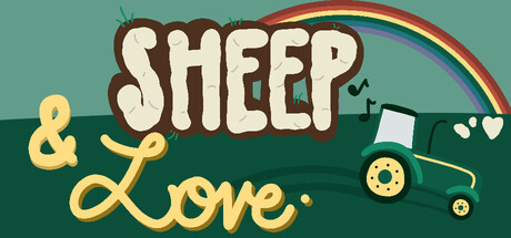 Image illustrant le jeu Sheep and love avec un tracteur et un arc-en-ciel